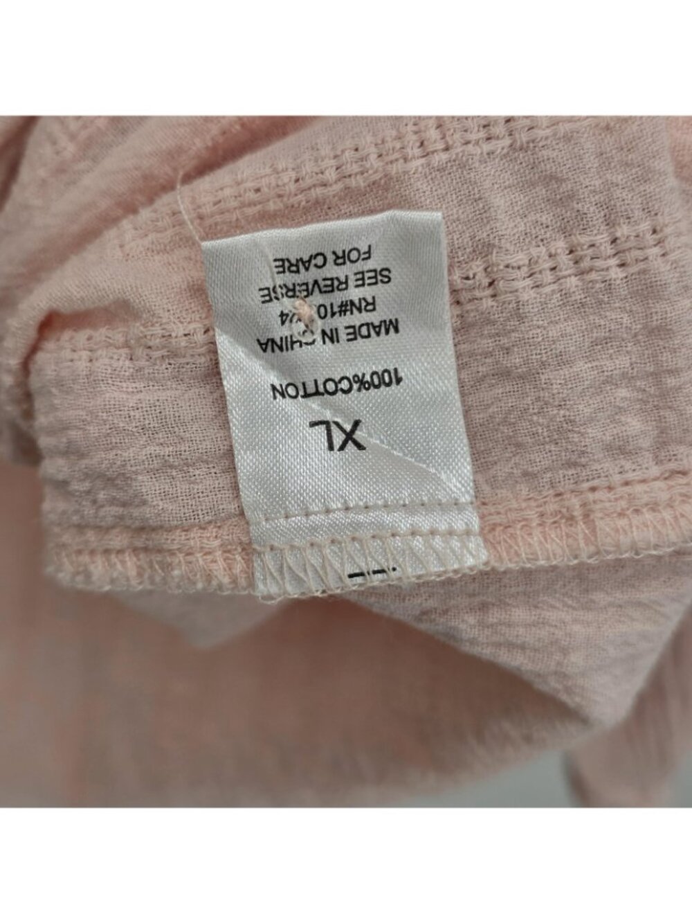 Hester & Orchard Top Womens XL Pale Pink Ruffle Cotton Gauze Boho Peasant Office - Picture 7 of 10